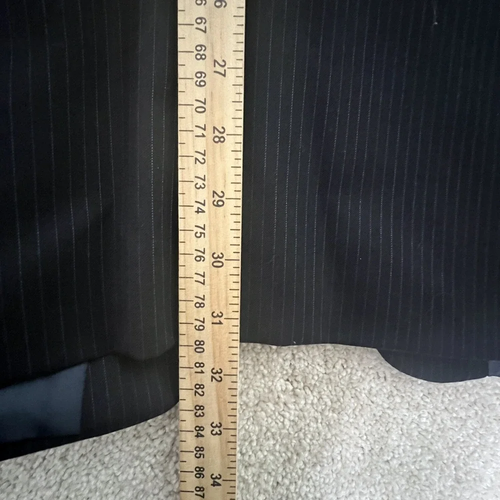 Claiborne Blazer Sport coat Jacket 46R 100% Wool‎ Blue Pinstripe